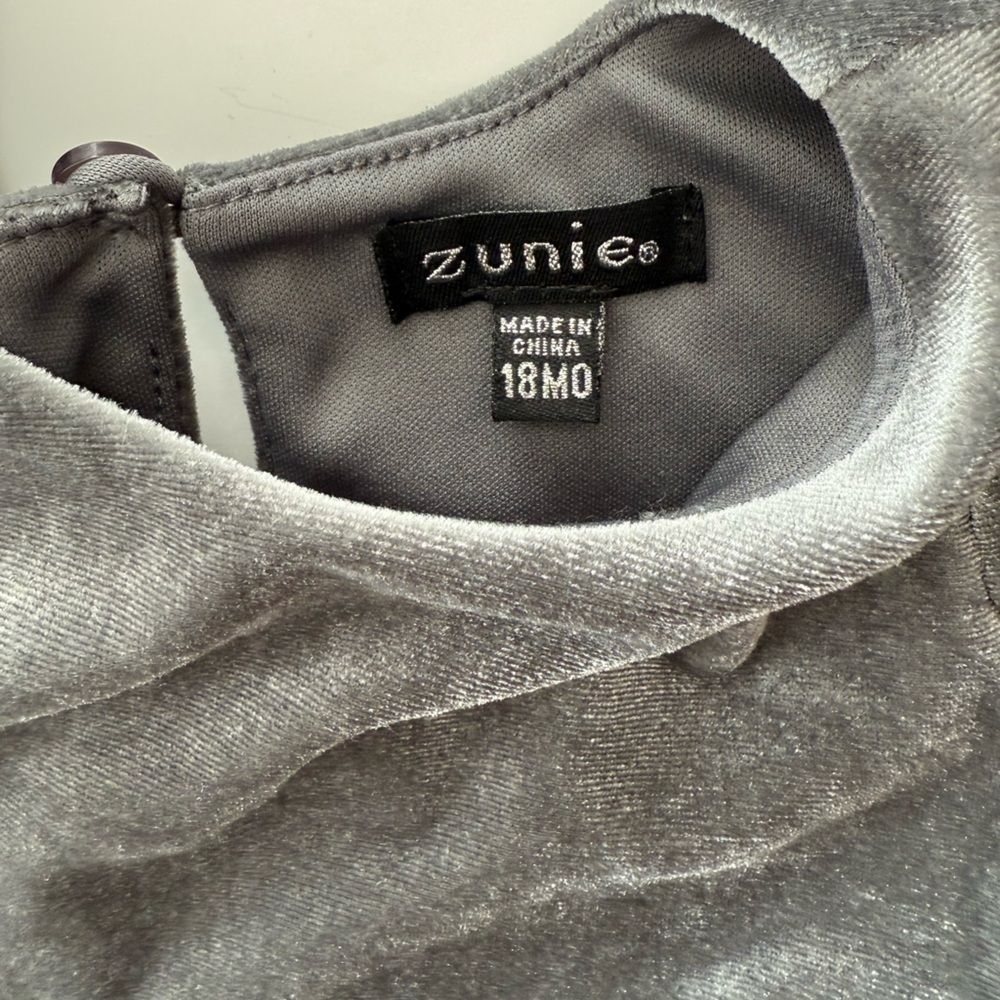 Zunie 18M Gray and Gold Star Tulle Dress - Picture 4 of 4